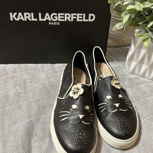 Karl Lagerfeld Paris Edison Cat Slip-On Sneaker 8m